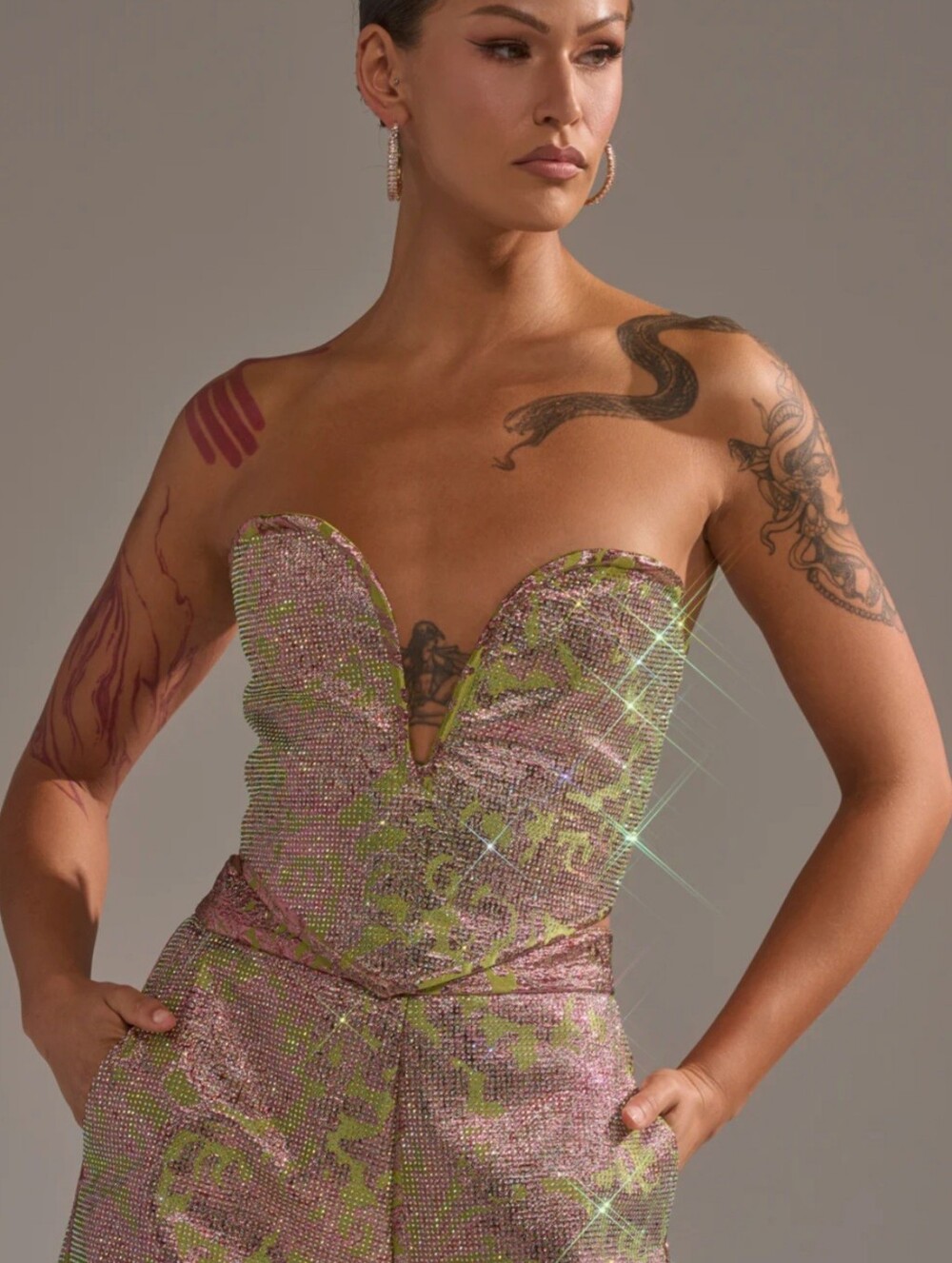 AKIRA TIME AND TIME AGAIN RHINESTONE CORSET Size XLXL